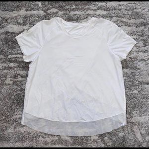 Lululemon open back white shirt, size 8